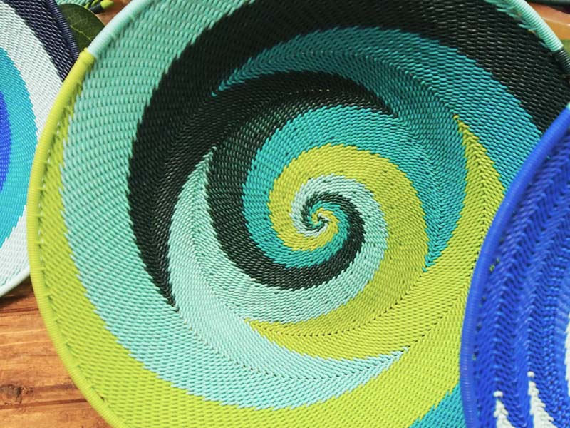 African Creative Telephone Wire Basket Set 3